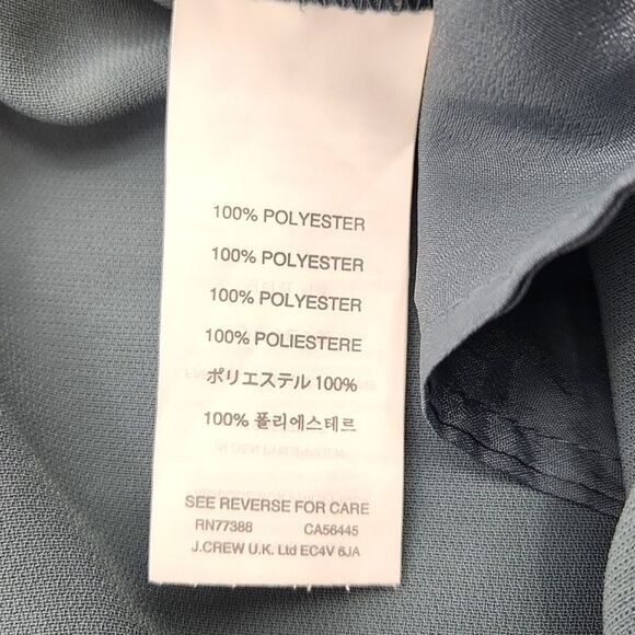 J Crew Reese Crepe Pants Size 12 Blue Green Pull On Elastic Waist Tulip Hem Boho - Picture 7 of 8